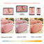 Canapé modulaire rose en forme de L, tissu moelleux, mousse 32d haute résilience, sans assemblage requis, base antidérapante, confort ergonomique, coussins décoratifs pour l'élégance de la chambre à coucher avec méridienne, dessous, forme, décor