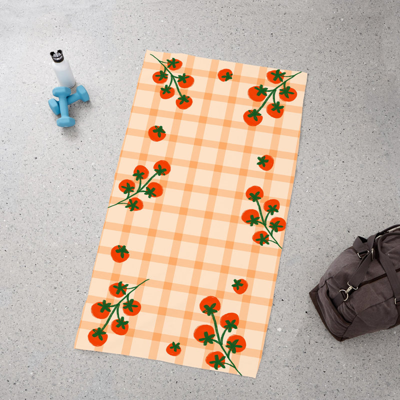  Tomatoes On The Vine Beach Towel, 30" x 60", Orange Tomatoes