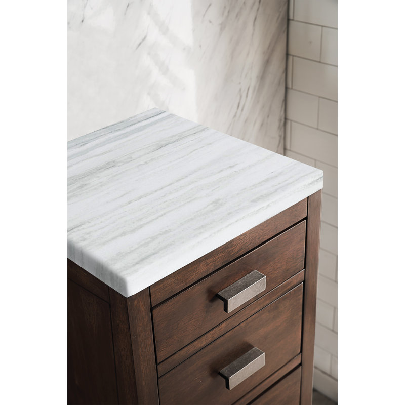 Addison 15" W Bathroom Cabinet, Arctic Fall, Mid-Century Acacia