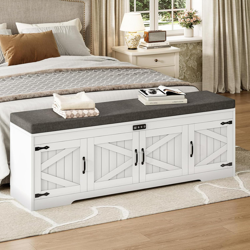 Banc de rangement pour chaussures avec désodorisant Farmhouse
