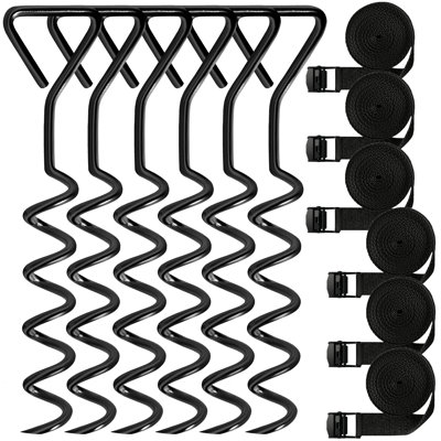 Tradesparker Heavy Duty Trampoline Anchor Kit - Includes 6 Tent Stakes, 6 Strong Straps