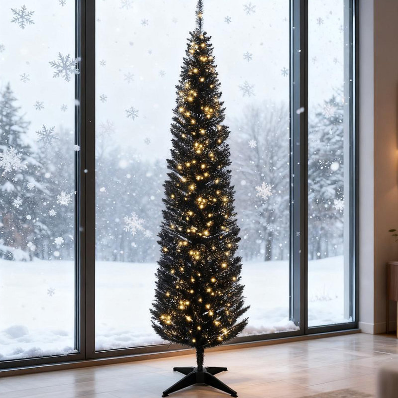 Arbre de Noël 7 pi 7 pi, noir