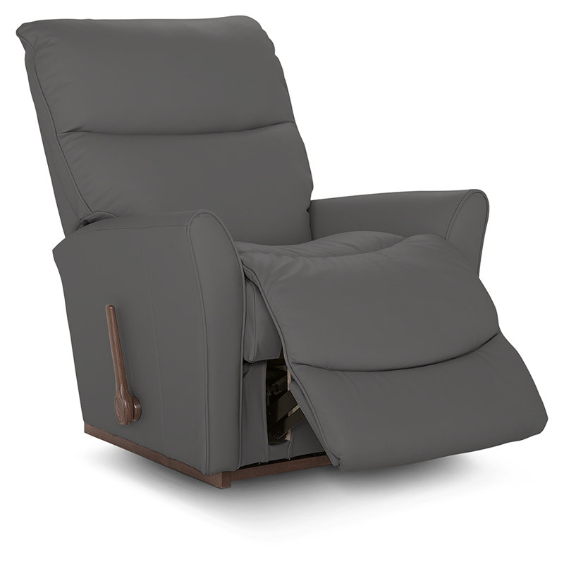 Fauteuil inclinable manuel berçant en cuir Rowan, Gris