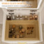 Coiffeuse 3 en 1 avec grand rangement - Coiffeuse blanche pour chambre, plateau en verre apparent, tiroirs et rangements