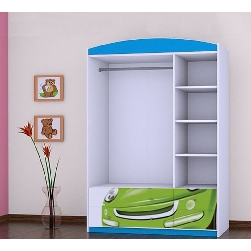 Matt 3 Door Wardrobe, Blue
