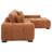 Octavia Fabric Upholstered Sectional Chaise Sofa Orange