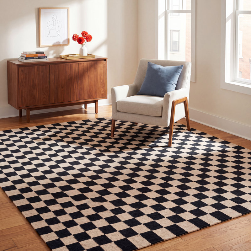 Freesia Area Rug In Black/Beige, Rectangle 8' x 10'