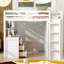 Lit mezzanine simple avec tiroirs, bureau et garde-robe - blanc-512961072-512961073