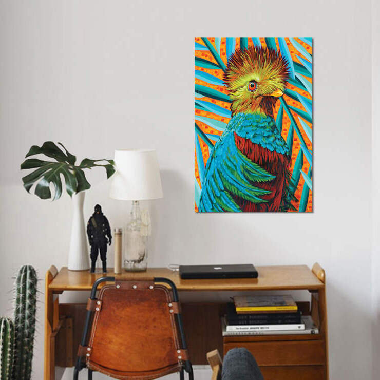 «Bird in the Tropics I», impression sur toile, H 12 po x l 8 po x P 0,75 po, Toile tendue, Pas de tapis