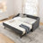 Twin Size Daybed with Pull-Out Extendable Bed, Button Tufted Back, Wave Shaped Arms with Nailhead Trim, USB Charging, Grey-1521545928