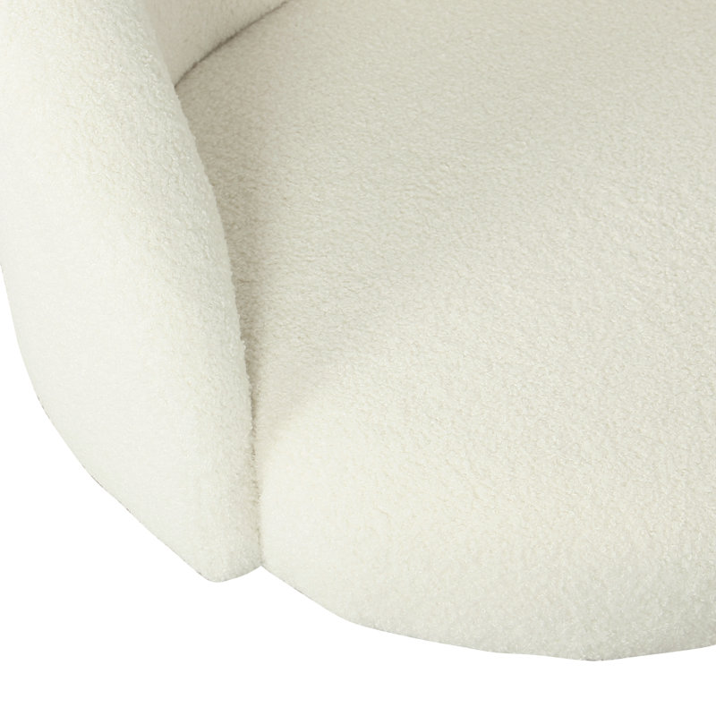 Chaise d'appoint rembourrée Esko, Sherpa crème