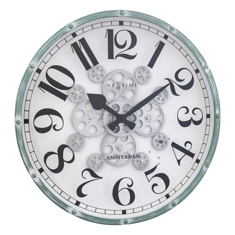 Henry Metal Wall Clock, Black/White/Light Blue