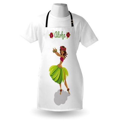 Bayou Breeze Luau tablier unisexe Hula Dancer Girl Aloha libellé taille adulte blanc magenta vert lime