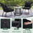 3 Pieces Rattan Wicker Outdoor Conversation Bistro Set,Black-22751231