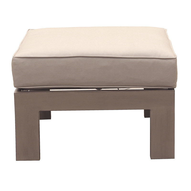 Repose-pieds d'extérieur avec repose-pieds en aluminium, Coussin brun / structure brune