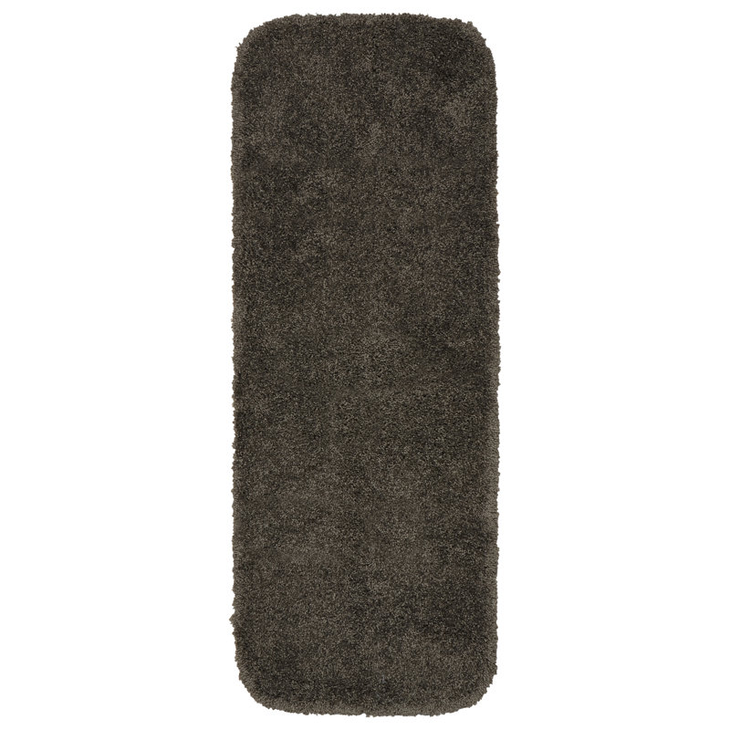 Treye Nylon Bath Rug with Non-Slip Backing, Runner 22" x 60", Chocolate