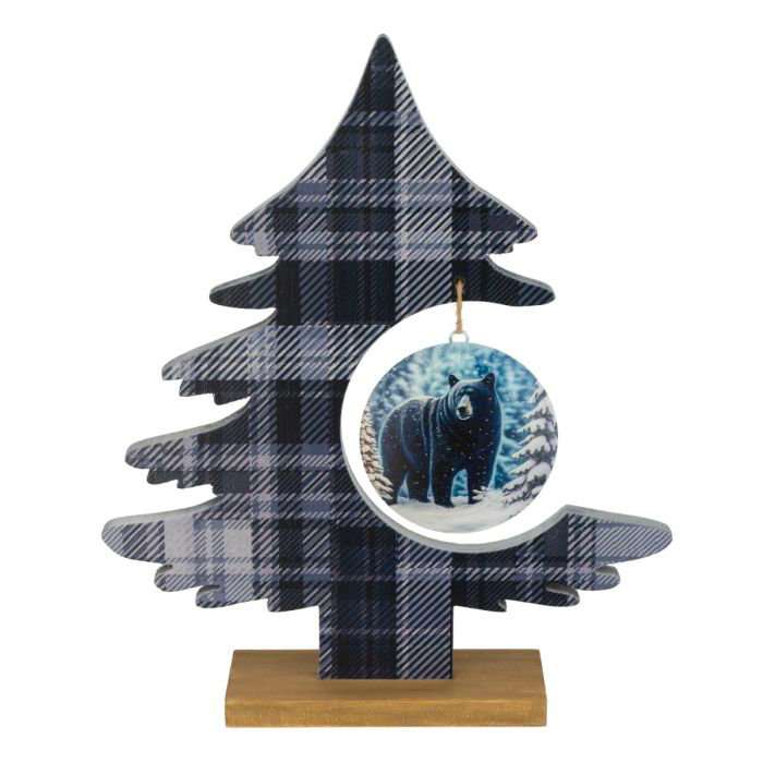 Plaid Tree Decor - Bear