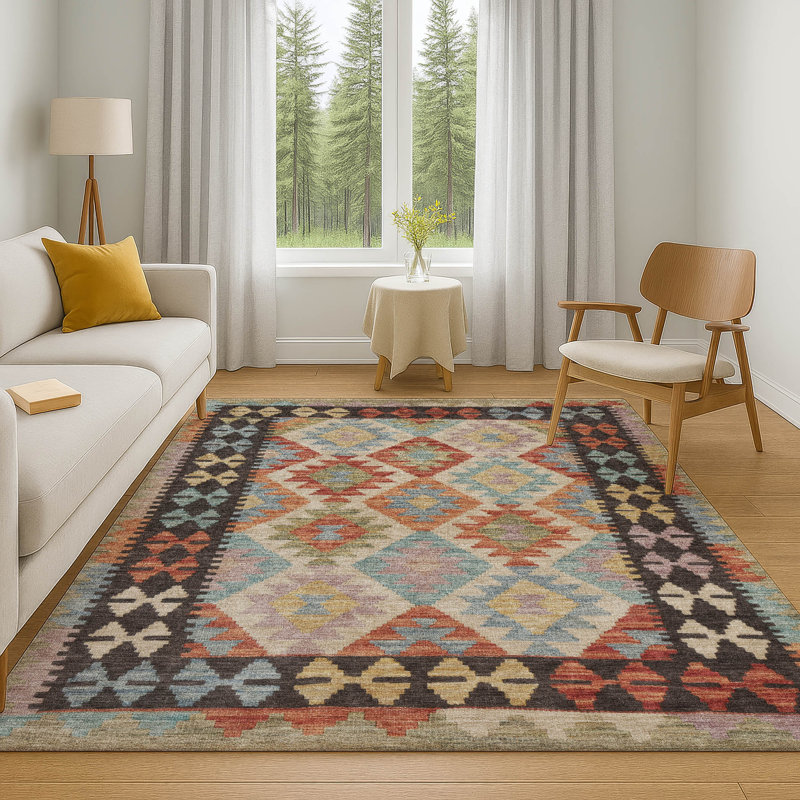Premium Machine Washable Tara AMF1915 Tribal Rug, Rectangle 5' x 7'6"