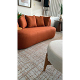 Sharm Rectangle Area Rug in Off White/ Orange