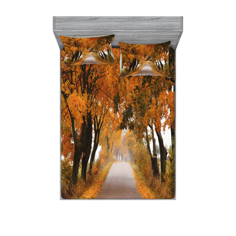 Ensemble de draps d'automne en Pologne, Ensemble de draps pour lit double avec un drap-hou