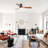 52-Inch Ceiling Fan With Light And Remote Control,With 3 ABS Fan Blades,Flush Mount Ceiling Fan With Reversible DC Motor,6 Wind Speed Adjustable,Dimmable Light-1161312007-1161312009
