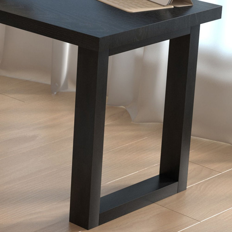 Bureau de direction en bois massif noir en forme de L, H 29,53 po x l 62,99 po x P 47,24 po, Left Hand Return