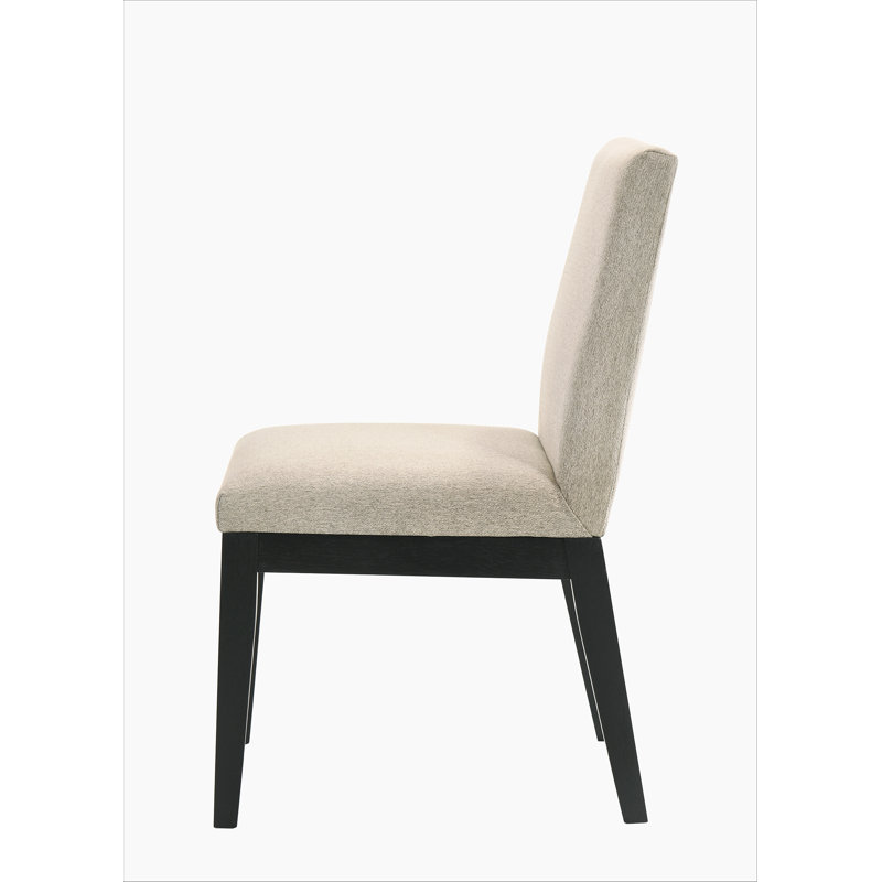 Chaise d'appoint en tissu beige et finition noire Froja (ensemble de 2)