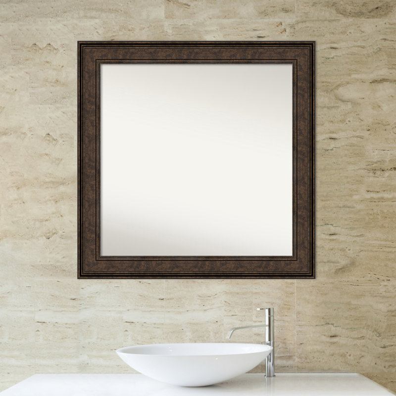 Ridge Bronze 23.5 in. x 29.5 in. Bathroom Vanity Non-Beveled Wall Mirror, 31.5" x 31.5"