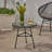 Outdoor Glass Top Faux Rattan Side Table,Tempered Glass Top End Table For Balcony Porch Deck-267088657