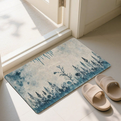 Forest Watercolor Tree Doormat for Outdoor and Indoor, 36 x 24 inch