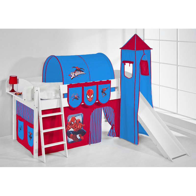 Spiderman Loft Bed with Storage Included with Built-in Ladder Included