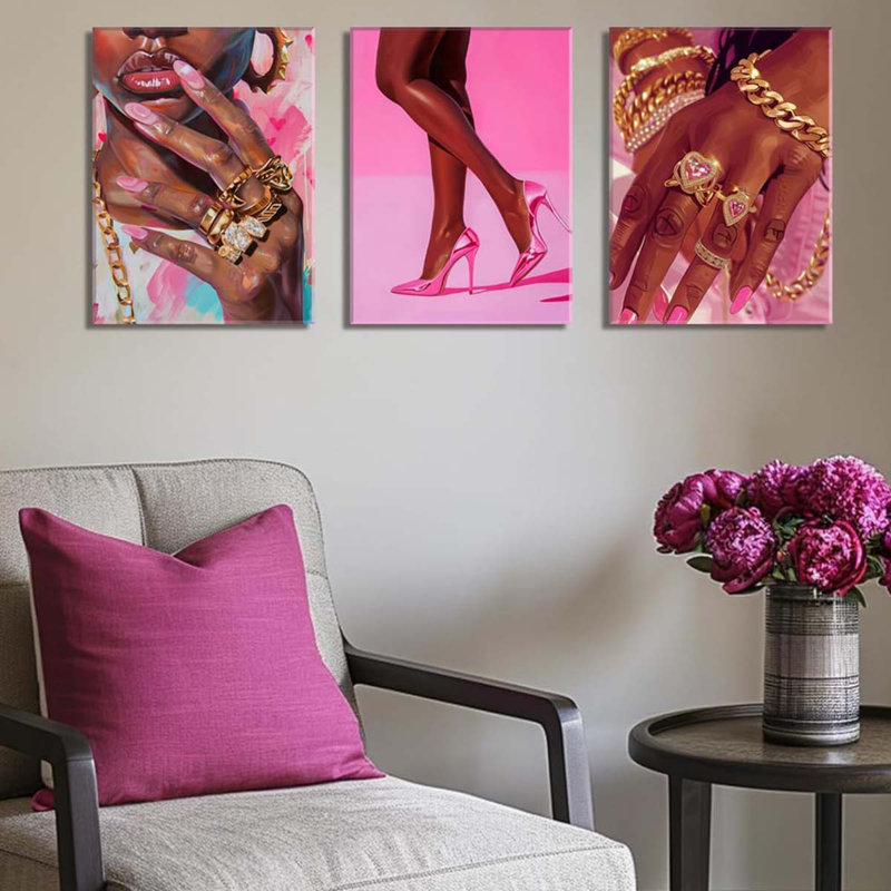 3 Piece Wrapped Canvas Print, 60 cm H x 40 cm W