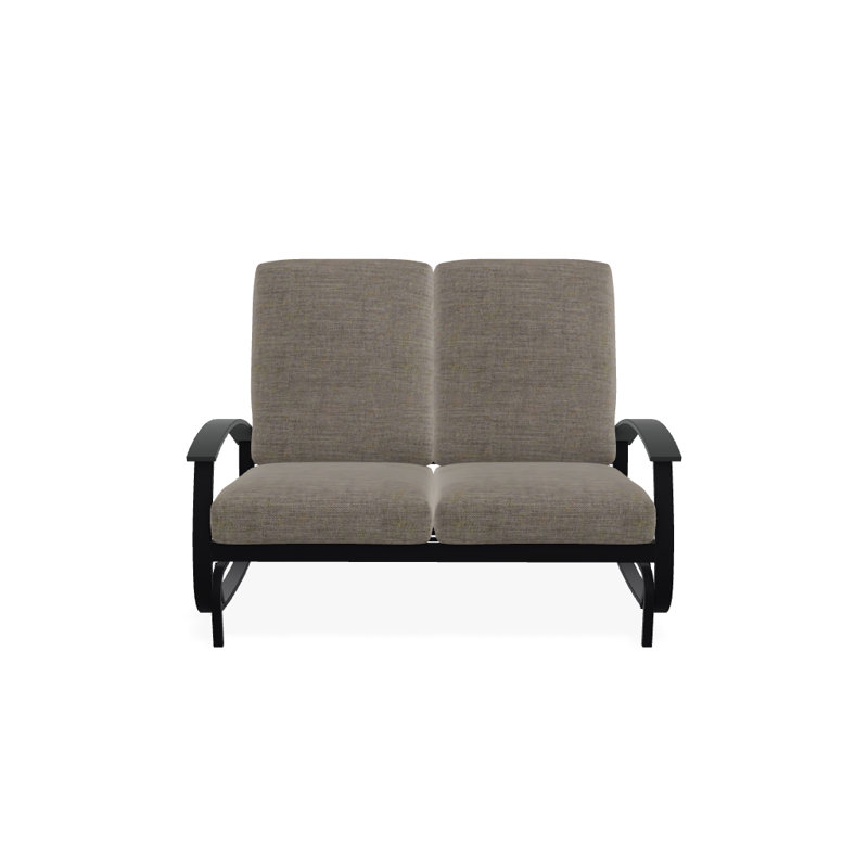 Banc oscillant avec coussins Askar, Tissage uni cendre coulée Sunbrella®, Graphite classique P30, Noir texturé