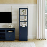 Lark 3- Tier 1 Door Narrow Etagere Bookcase