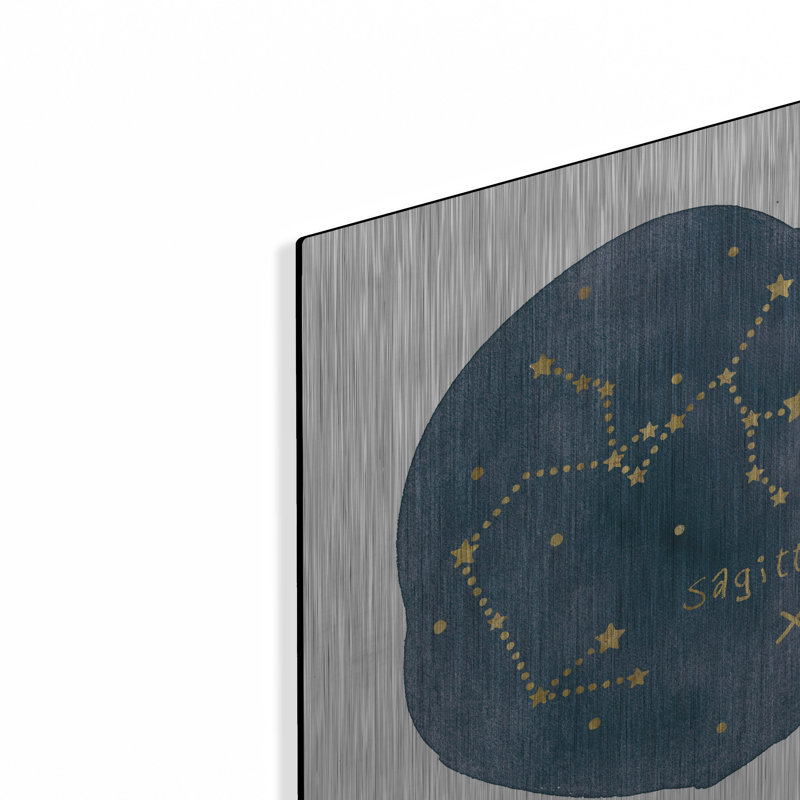 Art mural en métal «Horoscope Sagittarius» par Moira Hershey, H 12 po x l 12 po
