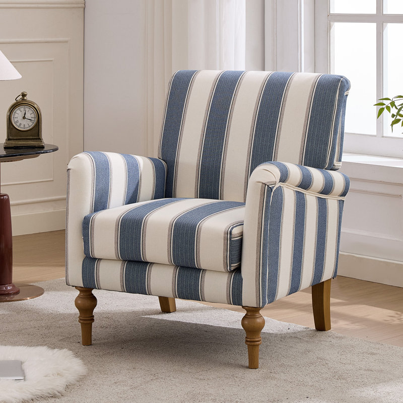 Ebern Designs 28.3" W Polyester Upholstered Armchair With Solid Wood ...