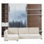 Lit escamotable double avec armoire de rangement, étagères ouvertes et port USB, façade de canapé large, panneau imprimé paysage de montagne, lit mural gain de place pour chambre à coucher