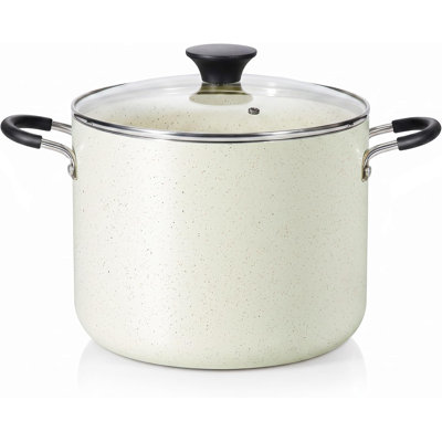 Cook N Home 10.5 Quart Non Stick Stock Pot with Lid, Large Pots for Cooking Nonstick Soup Pot, Stockpot Induction Cookware - Oven & Dishwasher Safe, Cream