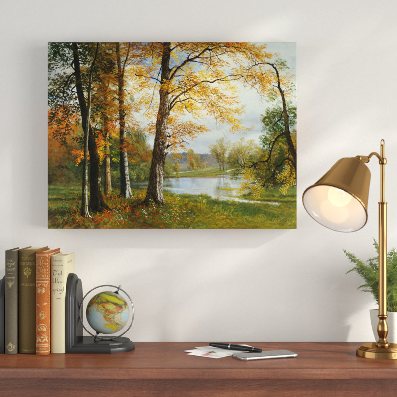 Albert Bierstadt Autumn Lake Landscape Canvas Art 32'' x 24''