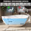 Baignoire autoportante Nurcolin 63 po x 37 po en résine de pierre à surface solide incurvée, fini blanc mat