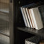 Meuble télé avec porte coulissante, grande armoire de rangement, gris anthracite