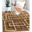 Tapis brun à motif abstrait Jep