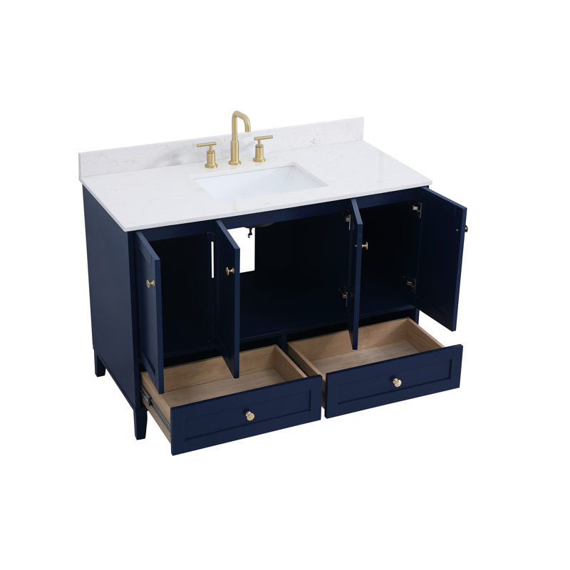 Ensemble de meuble-lavabo simple 48 po Selma, Bleu
