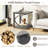 C-shaped 24 Inch 2 Tier Square End Table Sofa Side Table