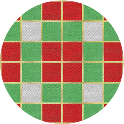 Patterned Red/Sea Green Area Rug