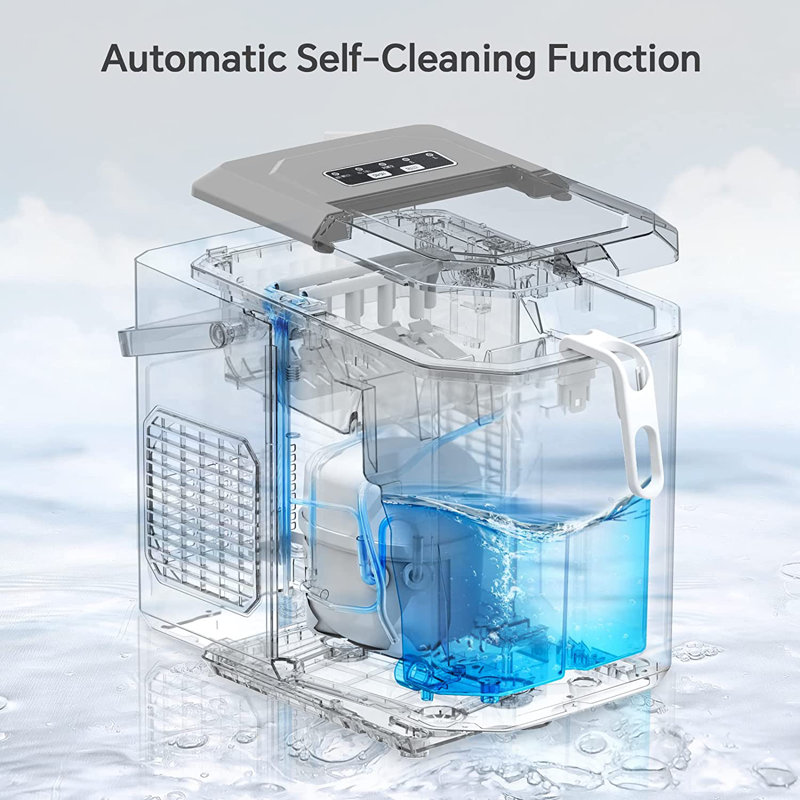COWSAR 26 Lb. lb. Daily Production Bullet Ice Countertop Ice Maker,9 Ice Cubes Ready in 6 Mins,2 Ice Cube Sizes Available,Automatic Cleaning