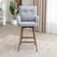 Swivel Upholstered Counter Stool with Solid Wood Frame-1332150151