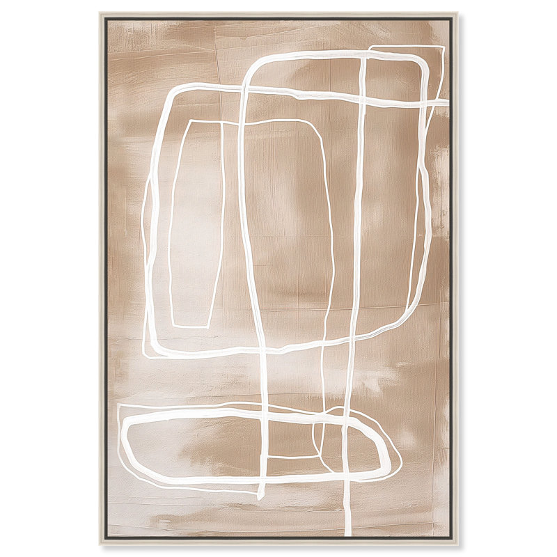 Markings in the Dirt II Canvas Abstract Print by Oliver Gal, Black Frame, 10 x 15, 31"H x 21"W, Silver Frame
