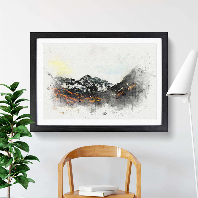 Maroon Bells Mountains in Colorado in Abstract - Picture Frame Graphic Art Print, 40cm H x 60cm W x 2cm D, Black