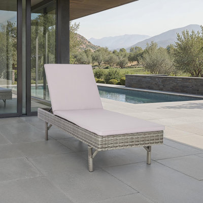 Esmai Outdoor Wicker Chaise Lounge , Cushion Included